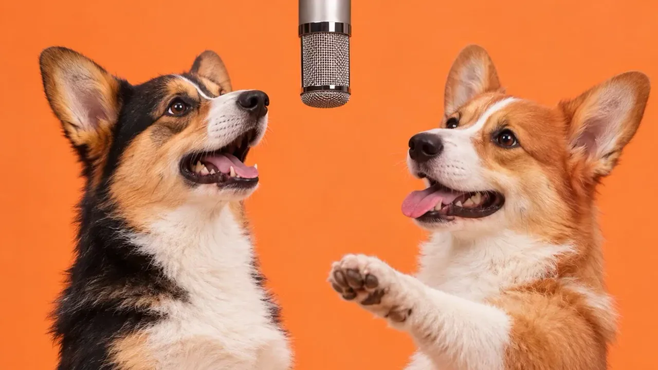 Orange Corgi Duo scene reference
